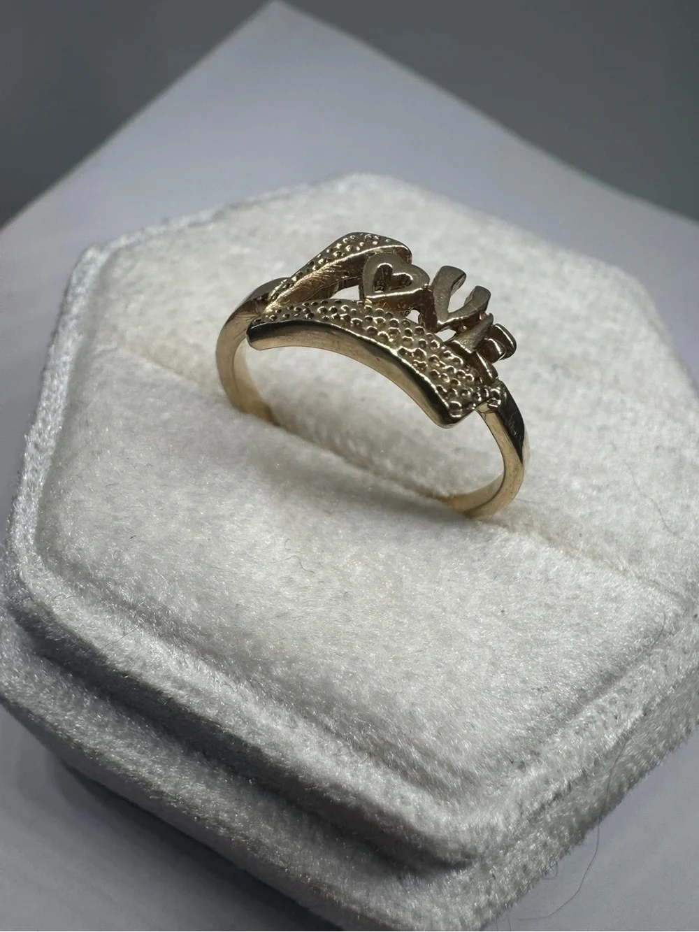 Vintage 14K 585 Gold Love Ring Size 6 Romantic Fine Jewelry Gift